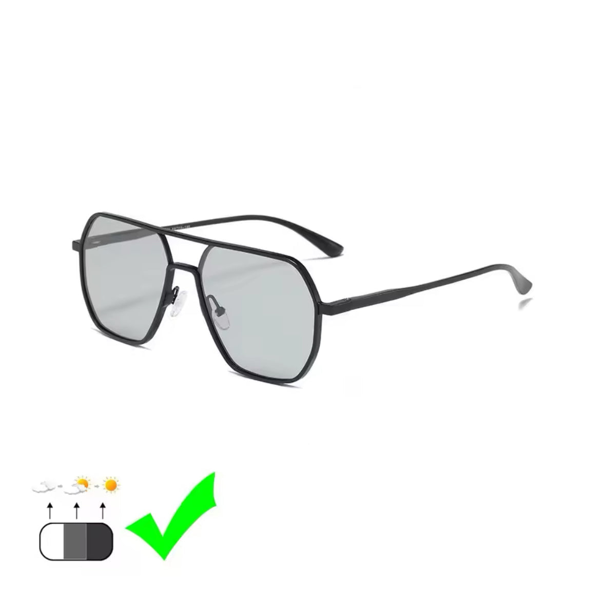 Photochromatische Luxus Metallrahmen Sonnenbrille